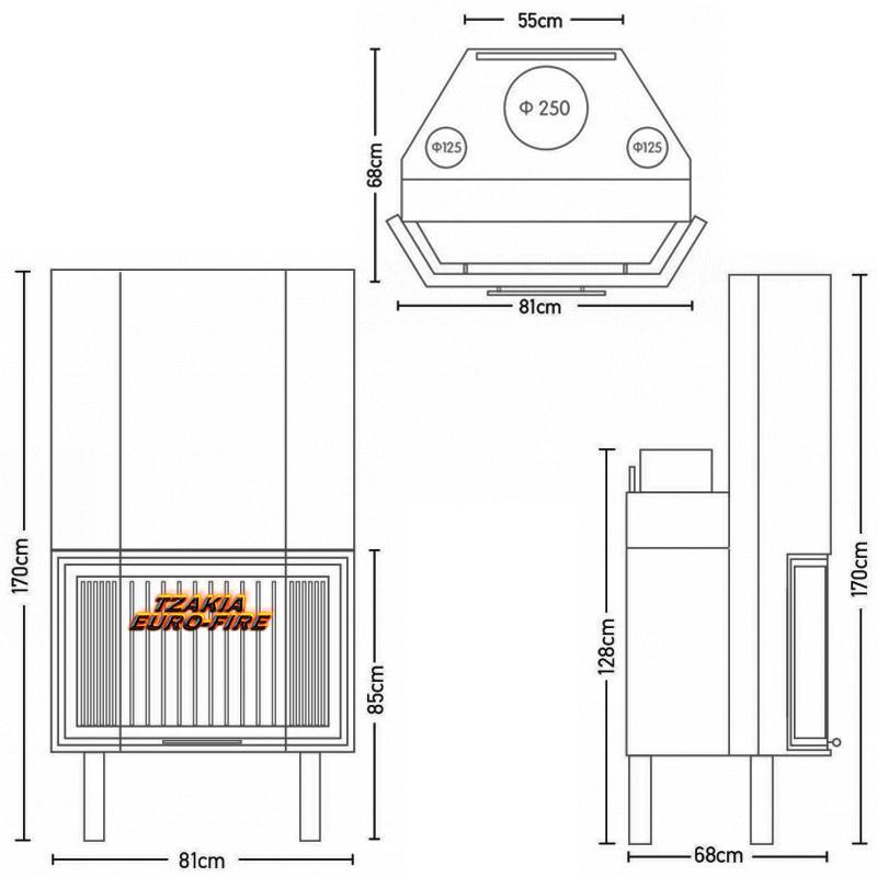 Ενεργειακό τζάκι πρισματικό 70W3P - Image 2