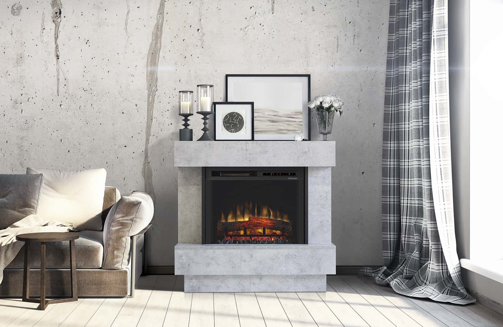Dimplex Avalone Επιδαπέδια Ηλεκτρικά Τζάκια με Επένδυση - Image 4