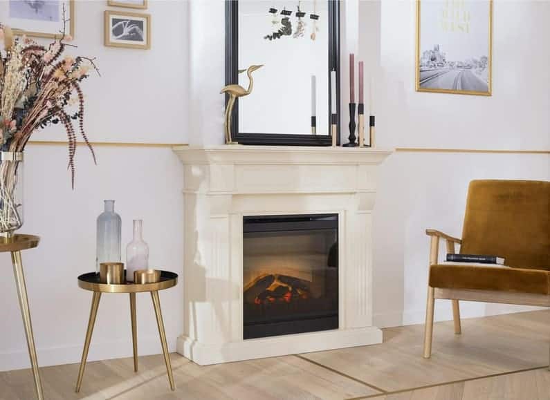 Beethoven Antique LED Dimplex Eπιδαπέδιο ηλεκτρικό τζάκι με επένδυση από MDF. - Image 4