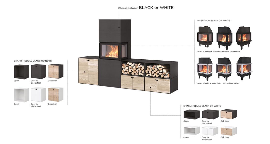 Box Black Nordpeis Ενεργειακό τζάκι Γωνιακό Δύο Όψεων - Image 3