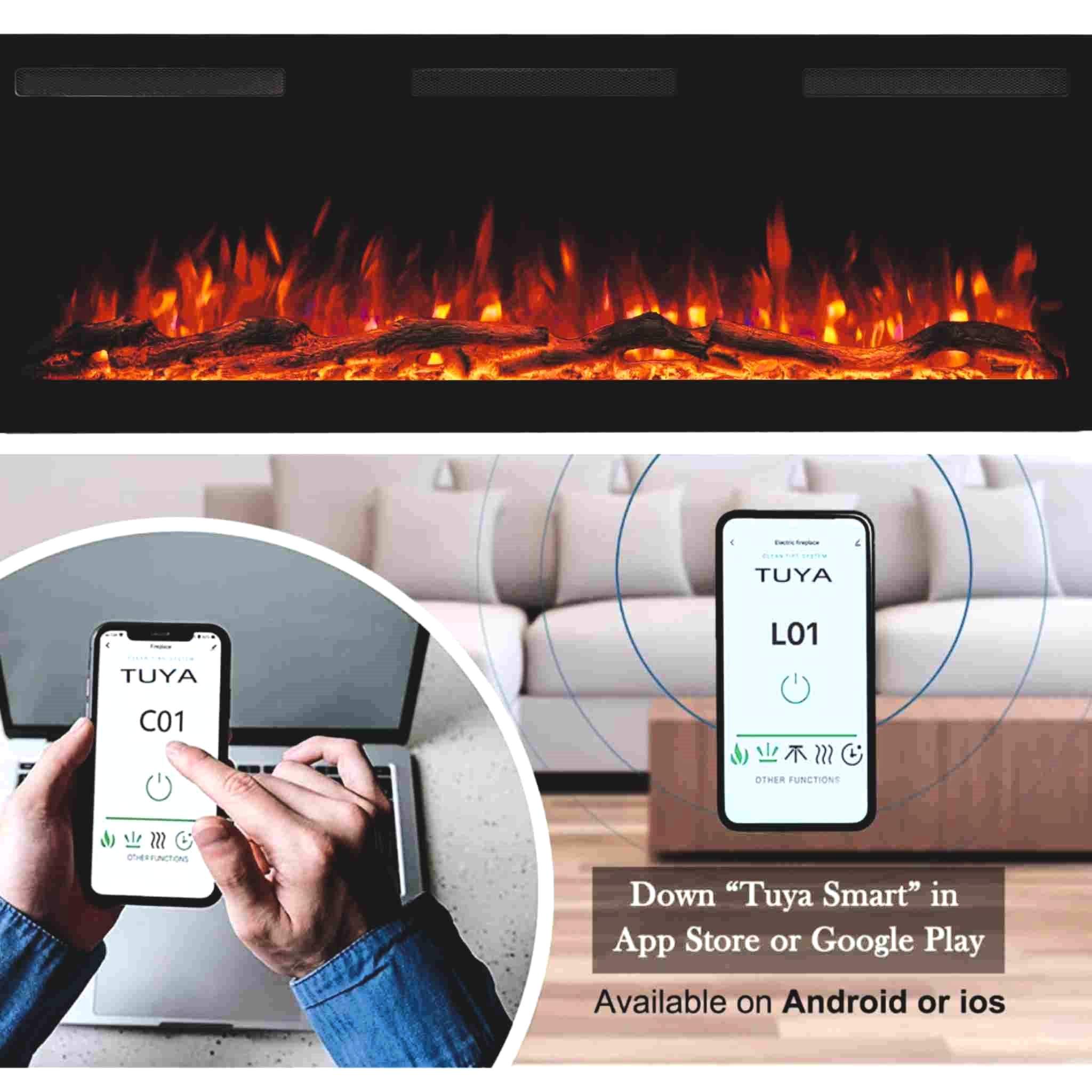 Hitense Ηλεκτρικό Τζάκι Smart Επιτοίχιο και Ένθετο SUPERIOR-60 L.E.D 1600W - Image 4