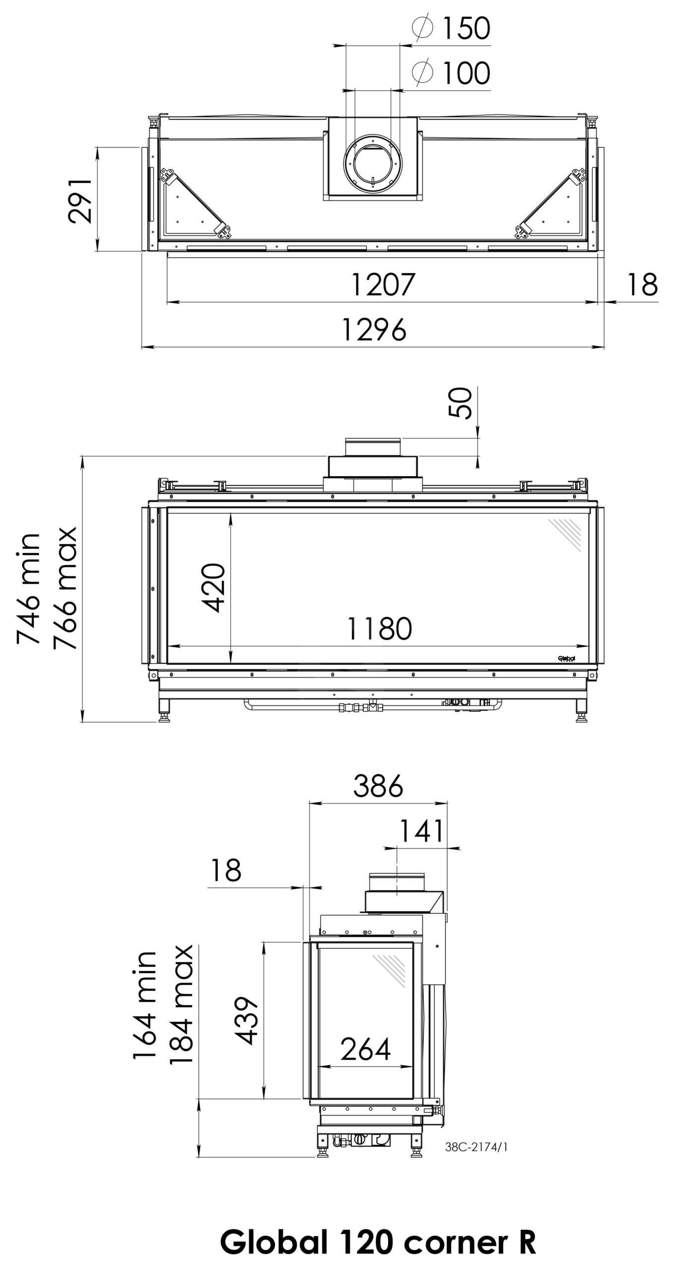 Global Corner 120 BF RCE - DRU Ενεργειακή Εστία Αερίου - Image 7