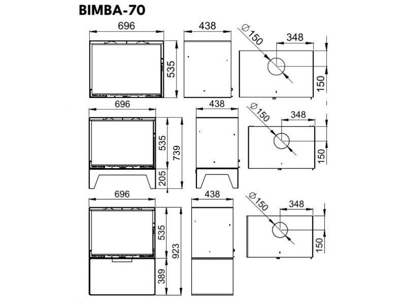 BIMBA 70 BRONPI Ενεργειακό Ένθετο τζάκι ξύλου - Image 6