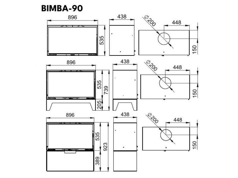 BIMBA 90 BRONPI Ενεργειακό Ένθετο τζάκι ξύλου - Image 5