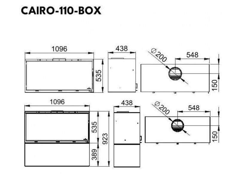 CAIRO 110 BOX BRONPI Ενεργειακό Ένθετο τζάκι ξύλου - Image 6