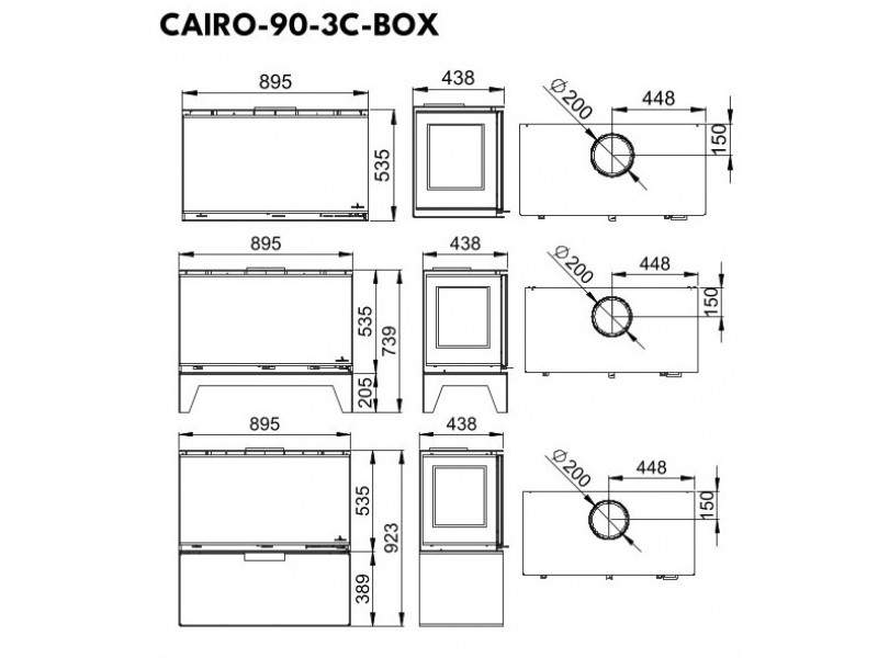 CAIRO 90 3C BOX BRONPI Ενεργειακό Ένθετο τζάκι ξύλου - Image 4