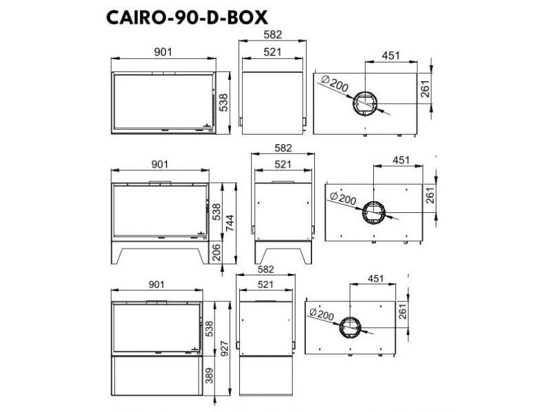 CAIRO 90 D BOX BRONPI Ενεργειακό Ένθετο τζάκι ξύλου - Image 4