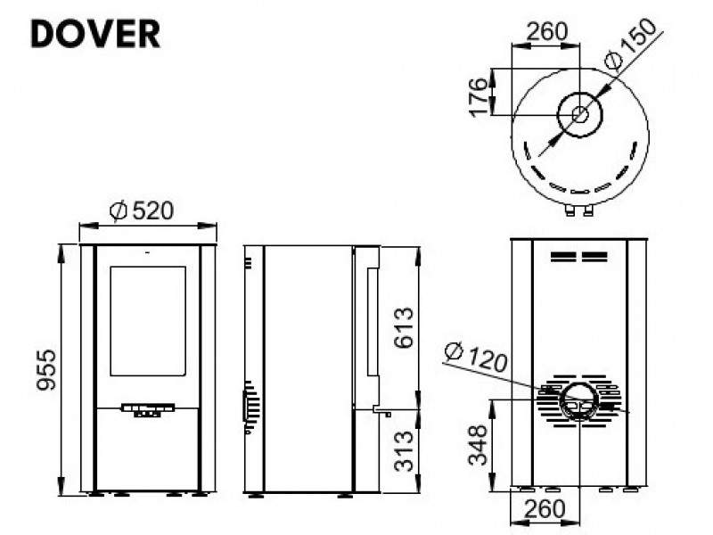 DOVER BRONPI Ενεργειακή σόμπα ξύλου - Image 3