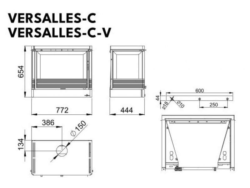 VERSALLES-C VISION BRONPI Ενεργειακό Ένθετο τζάκι ξύλου - Image 3