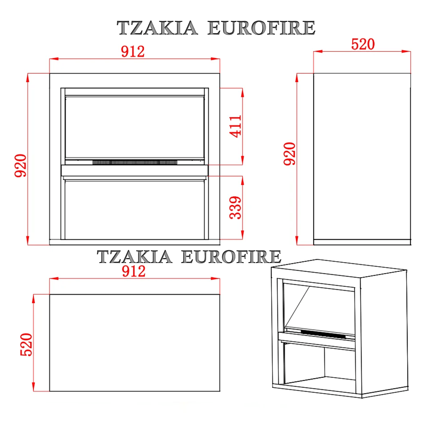 Ολογραφικό ηλεκτρικό τζάκι επιδαπέδιο με έπιπλο από MDF - Image 2
